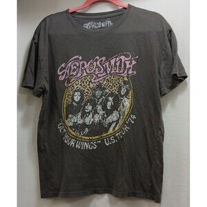 Aerosmith Get Your Wings Tour '74 Gray Size Large Women's Rag Doll Merch 2021